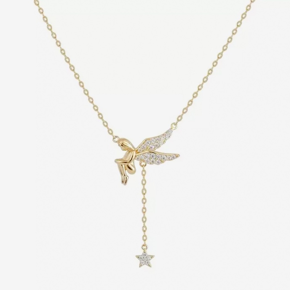🆕 Gorgeous Ethereal 18k Diamond Fairy w/Hanging Star NWT